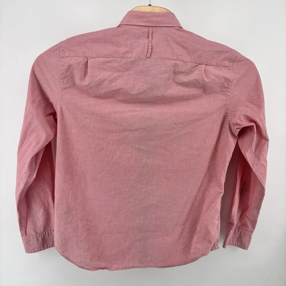 Banana Republic Men's M Pink Camden Fit 100% Cotton Button Up Shirt